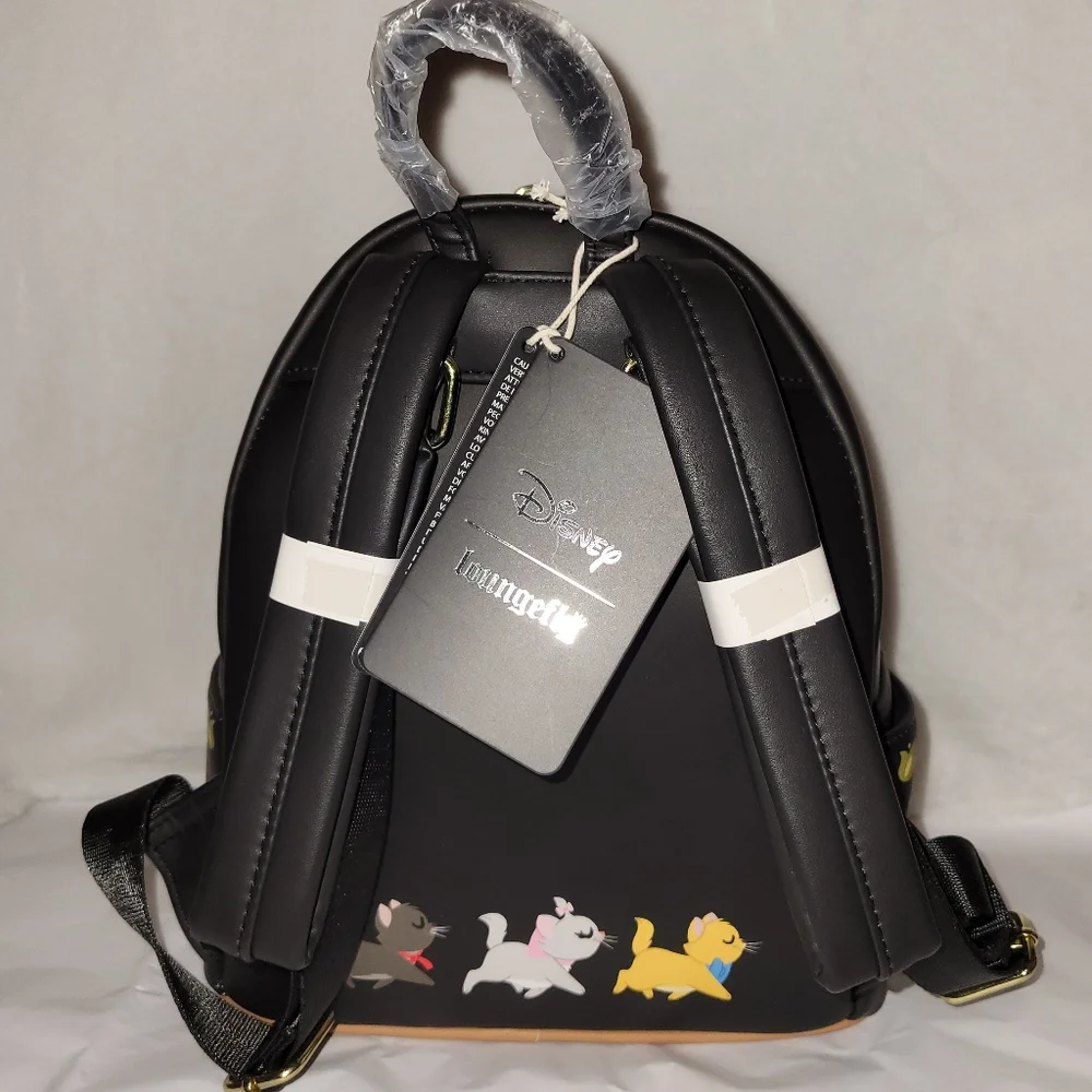 Disney x Loungefly Black Floral Aristocats Mini Backpack
